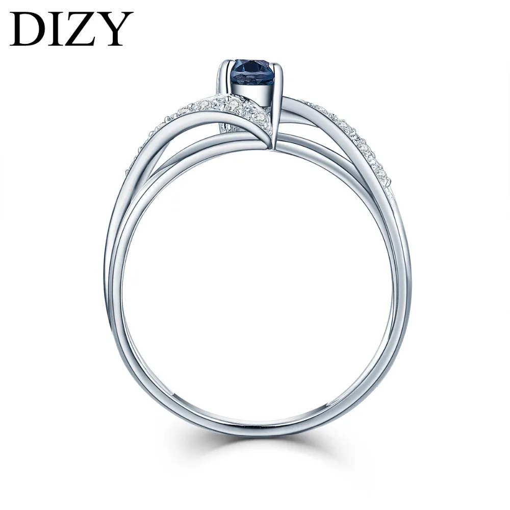 DIZY кольцо из натурального Лондона с голубым топазом, твердое 925 пробы Серебряное кольцо с овальной огранкой и драгоценным камнем для женщин, свадебный подарок, обручальное ювелирное изделие