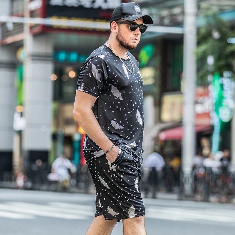 2019 новые модные летние шорты комплекты Для мужчин повседневная одежда купальные костюмы с принтами для Для мужчин футболка Для мужчин 3D