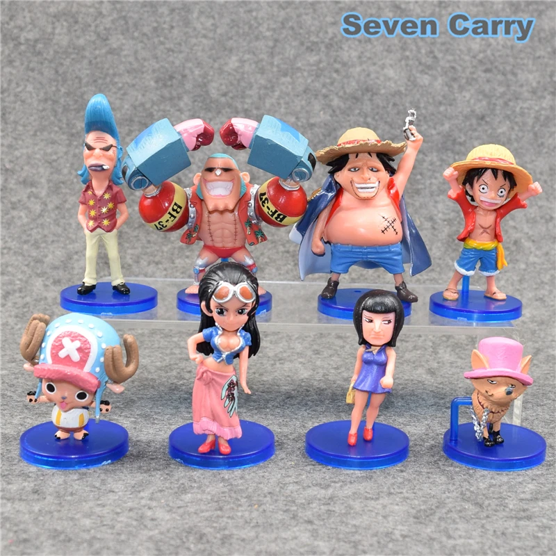 

8pcs/set One Piece True And False Straw Hat Legion Luffy Chopper FRANKY PVC Action Figures Collectible Model Toys Anime