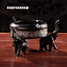 Год, креативная пепельница для автомобиля, предметы интерьера, Ретро стиль, тайский стиль, уникальная, удача, слон, деревянная пепельница, украшение для дома