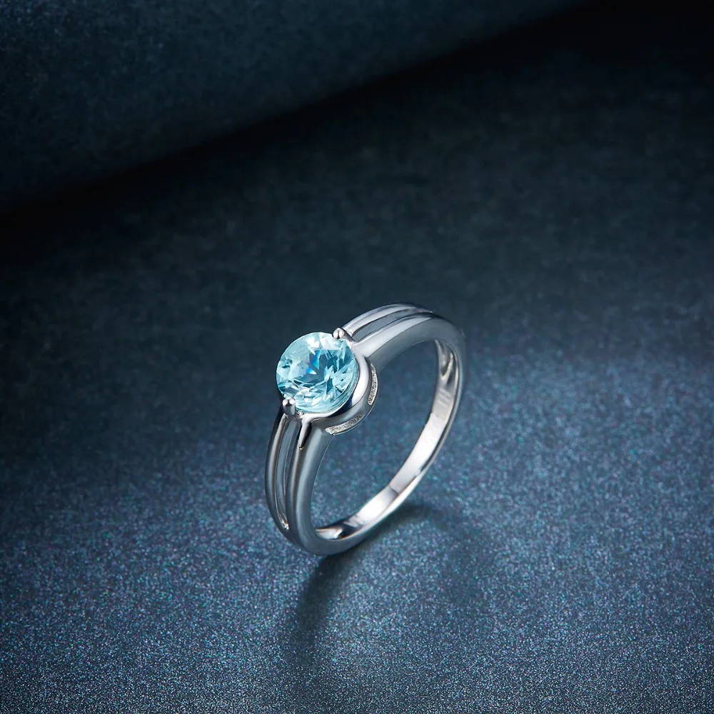 Женское кольцо из серебра 925 пробы с натуральным аквамарином|fine jewelry|925 sterling gemstone