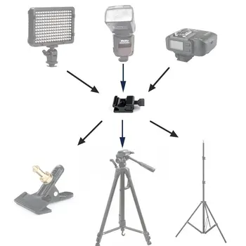 

Metal Tripod Mount Clamp Clip Holder with Ball Head & Flash Hot Shoe Adapter Kit