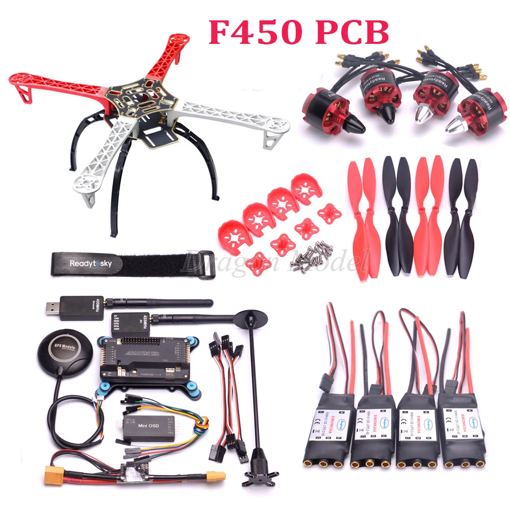 

F450 S500 X500 500Quadcopter Frame Kit APM2.6 flight controller M8N GPS Power Module Mini OSD 2212 920kv motor 1045 propeller