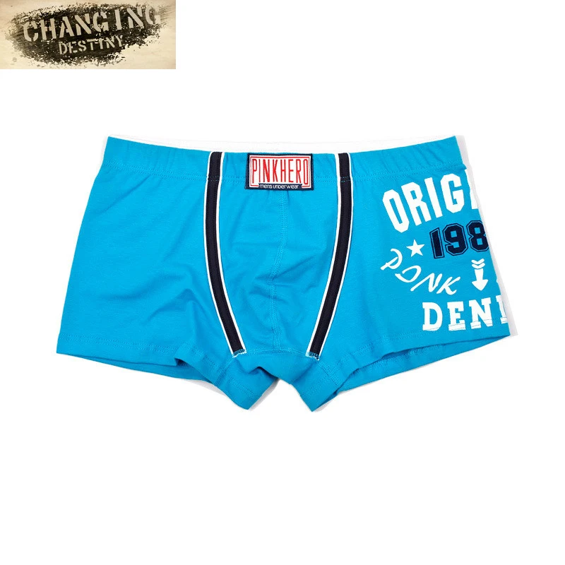 M XXL Men's Boxer Pure Cotton Printed Alphabet Boxer Shorts Males