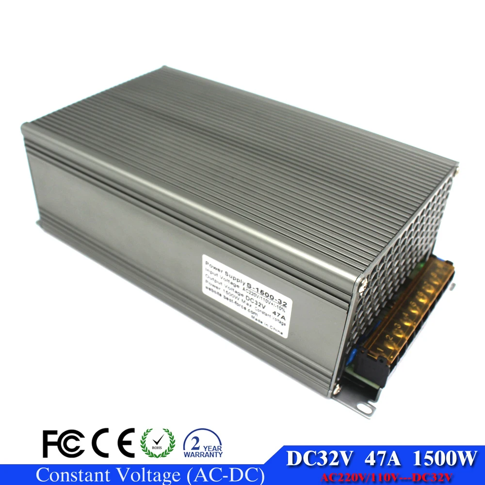Single Output 47A 1500W Driver Transformer 110V 220V AC to DC 32V Switch Power Supply Adapter Converter For CNC CCTV Stepper |