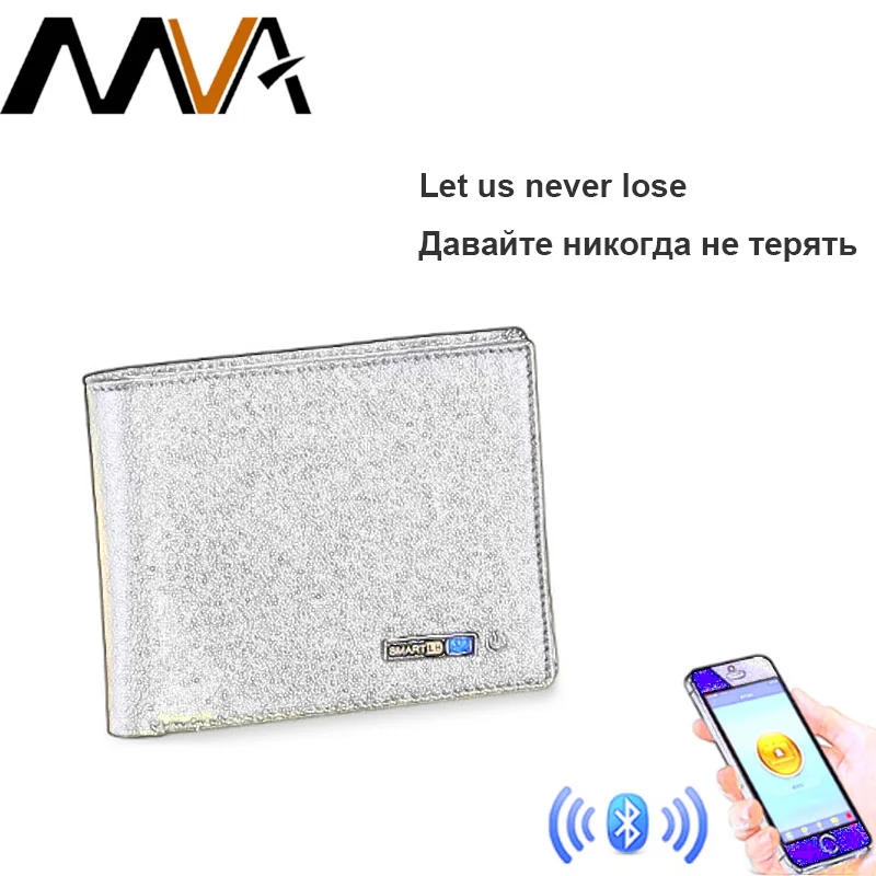 MVA RFID сумочки мужские Смарт Анти-потери кошельки короткий кошелек с карманом для