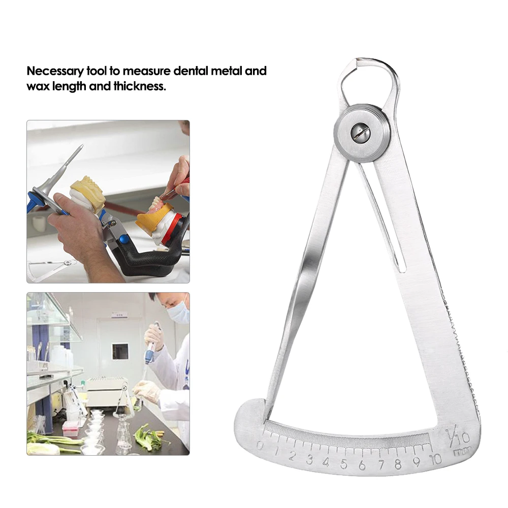 

Dental Ruler Metal Gauge Oral Care Dentist Lab Surgical Thickness Autoclavable Triangle Caliper Stainless Steel Measuring Tools