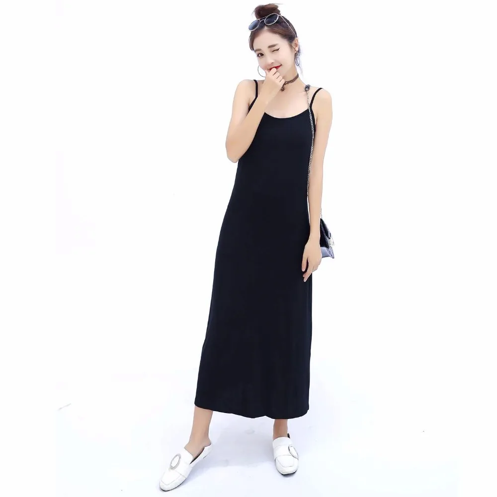 

Women Lady Mid-Calf Modal Vest-type Long Dress,Sexy Solid Sleeveless Base Dress,Perfect Curve, Lower Body Loose vadim bouncy