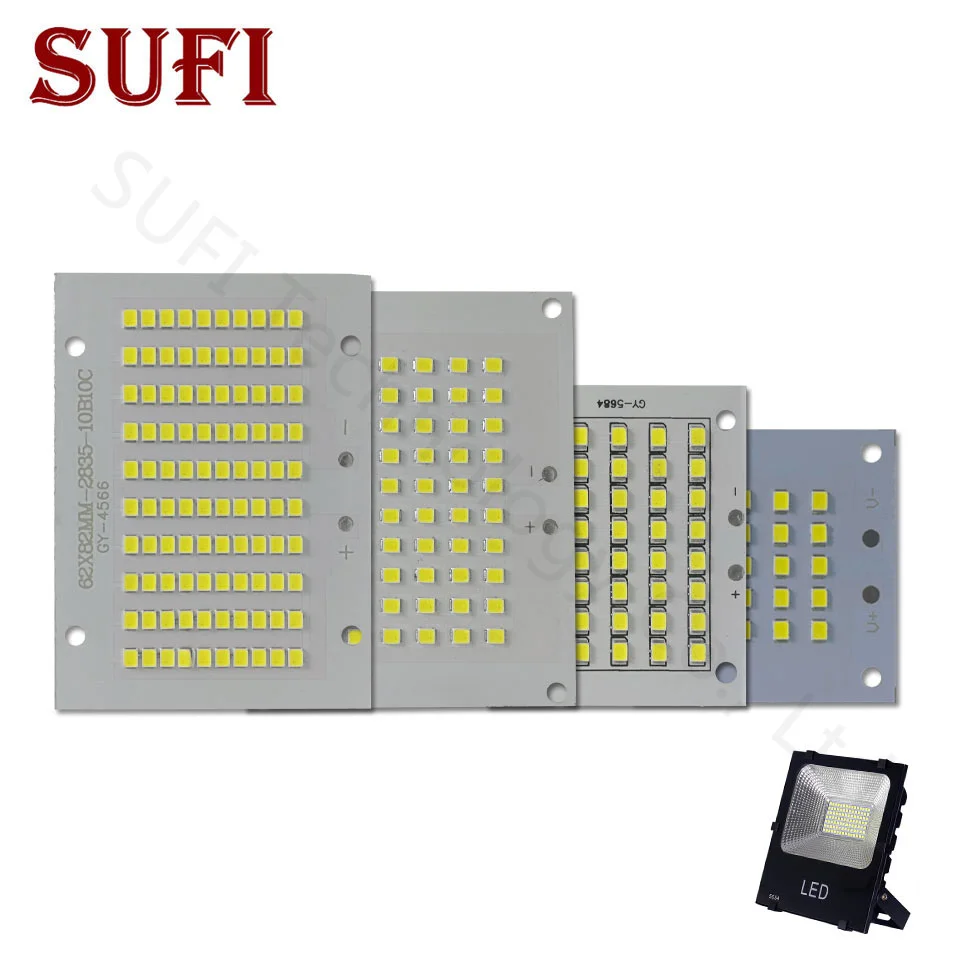 100% Полный прожектор со светодиодным модулем печатной платы 10 W 20 W 30 W 50 W SMD2835 светодиодный светильник СВЕТОДИОДНЫЙ печатной платы Алюминий