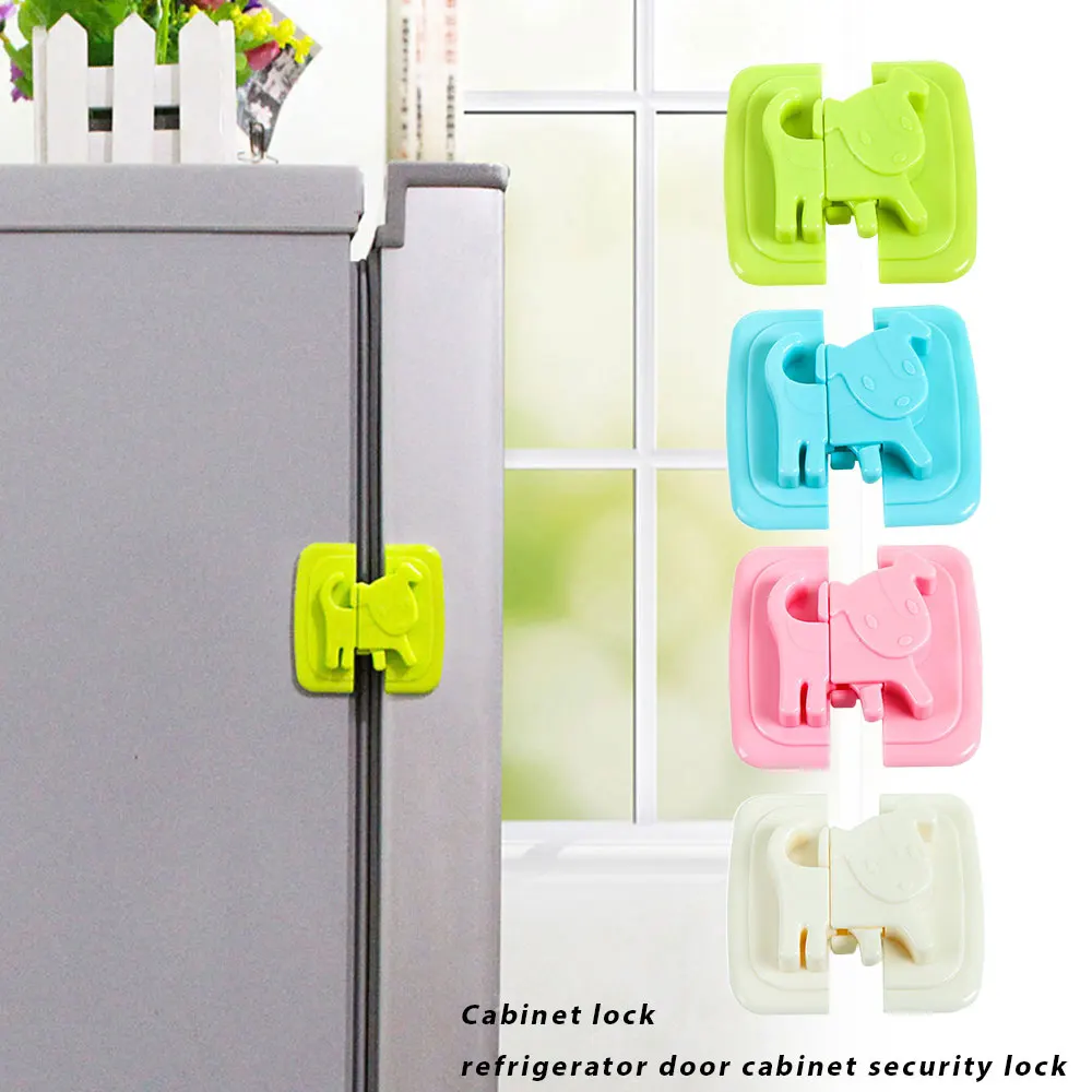 4 ألوان الأدراج قفل سلامة الطفل قفل الثلاجة قفل مفيدة جميلة الاطفال الرضع المزالج طفل خزانة السلامة قفل