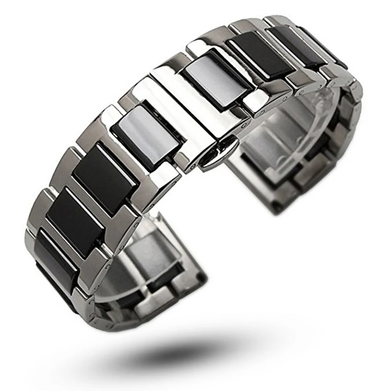 

For Huawei Watch GT/2 Pro Band Ceramics Stainless Steel Strap for Samsung Galaxy Watch 46mm/42mm/Active/Gear S3 Bracelet Belt