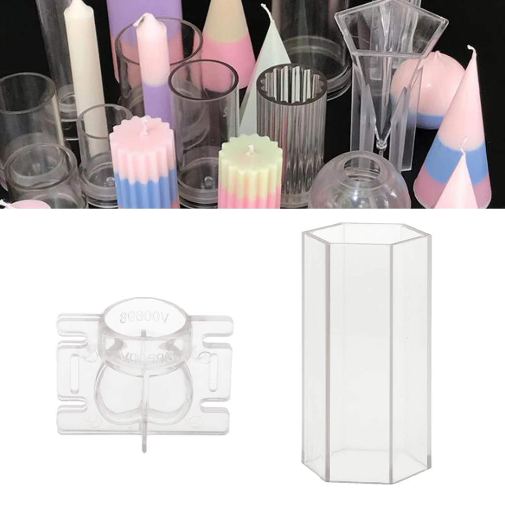 2 Pieces Plastic Mixed Shapes Candles Making Molds Mould For DIY Candle Making Craft Supplies