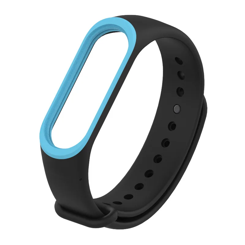 Mi Band 4 3 Sports Dual Pure Color Silicone Wrist Band Strap for xiaomi mi band 4 3 Replacement bracelet Miband 4 3 Straps - Цвет: black blue