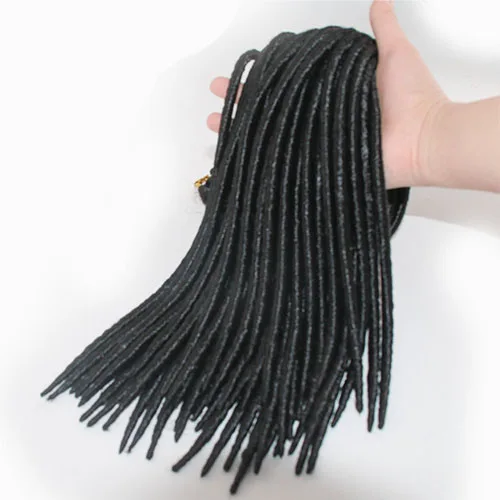 Dula A 24 корня крючком богиня косы замки Faux locs волосы Омбре синтетические дреды для наращивания волос для женщин - Цвет: # 1B