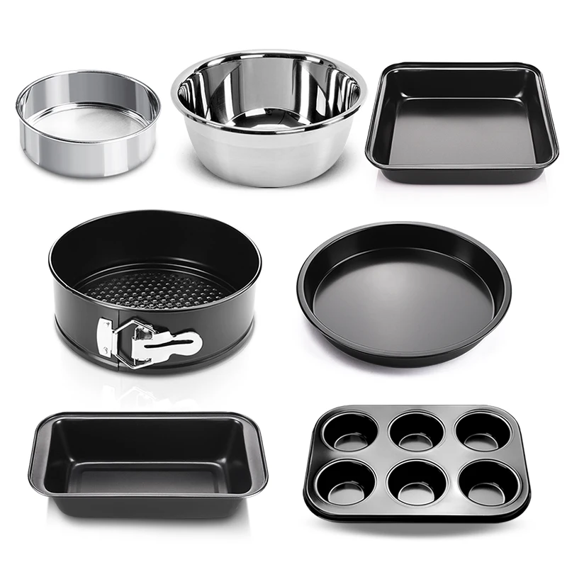

7Pc/set Metal buckle non stick cake mold square round heart shaped DIY birthday Kitchen baking tools