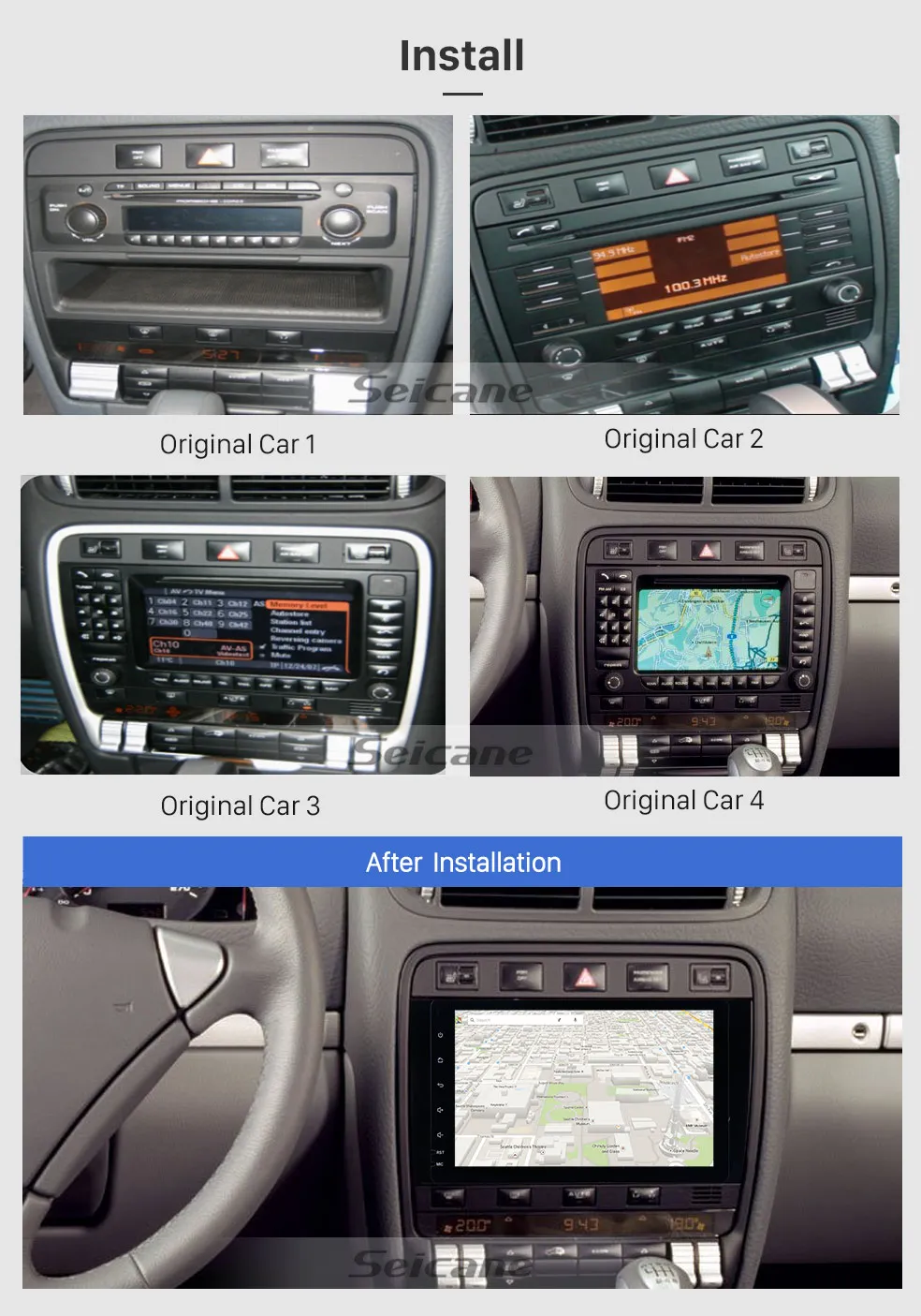 Clearance Seicane Android 8.0 8 Core 4GB RAM+32GB ROM Car Radio Bluetooth GPS Navigation Player For 2003 2004 2005-2011 Porsche Cayenne 2