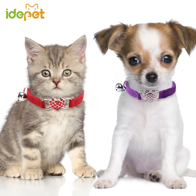 Personalized Cat Collar Kitty Cat Collars Safety Pet Dog Harnesses Hot Selling Cute Bell Cat Dog Collars Adjustable Leather 30S1