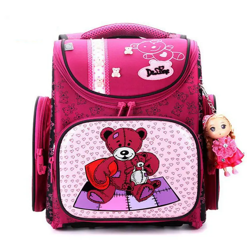 

New Delune Brand children's schoolbag pupil backpack girls boys cartoon cute exclusive design high quality Orthopedic schoolbags