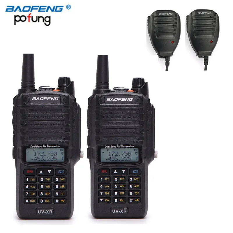 

2Pcs Baofeng UV-XR 10W High Power 4800Mah Battery IP67 WaterProof Antidust Dual Band Handheld Radio Walkie Talkie+2 Speaker Mic