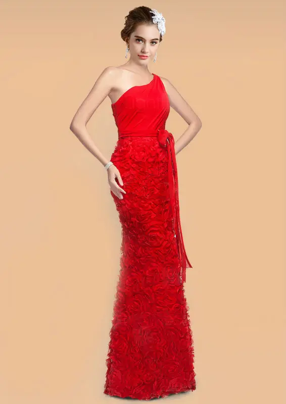 2014 Red Long Vintage Evening Dress