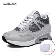 AOJILONG/прогулочная обувь на воздушной подушке; кроссовки с высоким верхом; спортивная обувь на платформе, увеличивающая рост; tenis feminino