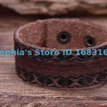 G84 черного цвета в стиле ретро рельефная текстура лицевая яловая кожа браслет наручная повязка наручник s
