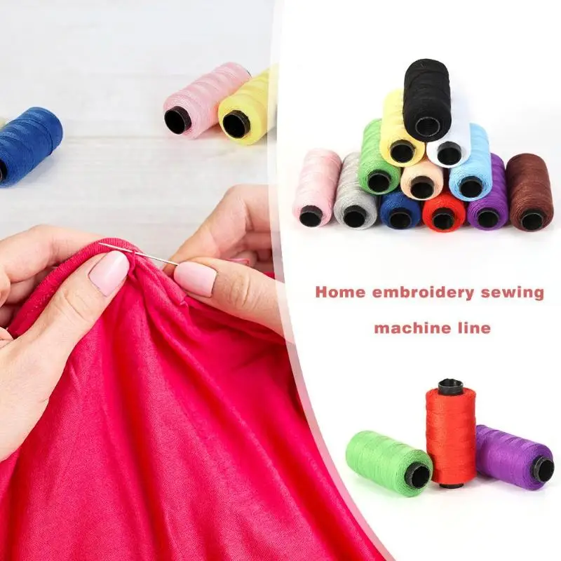 12 цветов хлопок ручной работы швейная нить для дома вышивка 200 ярдов DIY Рукоделие стежка нитки для швейной машинки Набор ниток