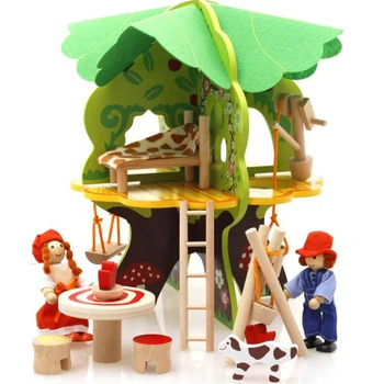 

3D Puzzle Wooden Tree Doll House Children DIY Model Building Kits Kids Educational Toys For Children Christmas Gift