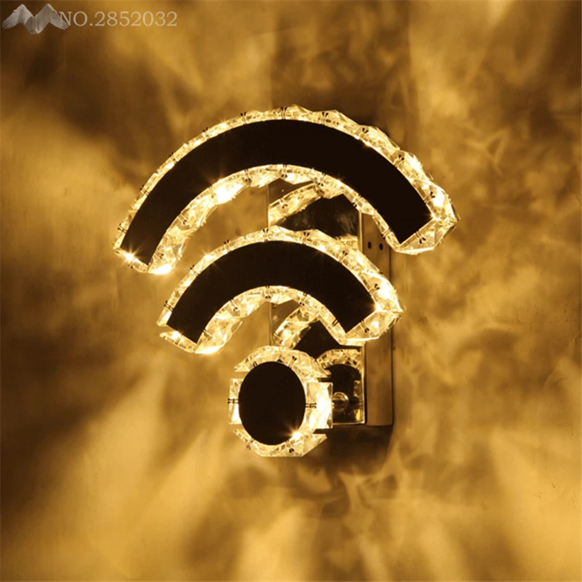 

Modern Creative personality wifi crystal wall lamp simple LED crystal wall light bedroom bedside living room indoor lighting