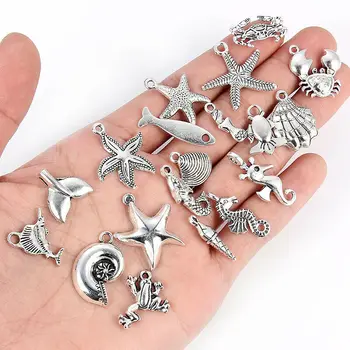 

Vintage 10Pcs Zinc Alloy Tibetan Silver Sea Turtle Shell Beads Charms Pendants Jewelry Findings For DIY Choker Necklace Bracelet