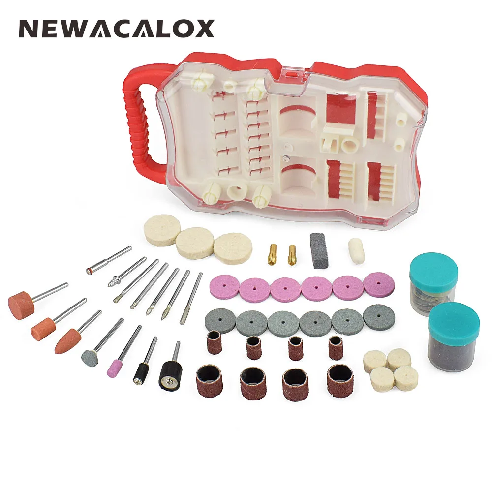 NEWACALOX 103 шт. набор мини-сверл, шлифовальный станок, полировка, шлифовка, резка, абразивный набор инструментов для Dremel, набор аксессуаров