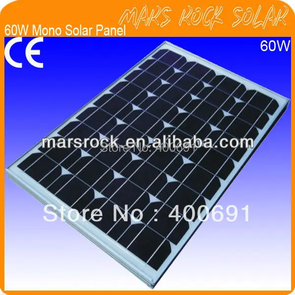

60W 18V Mono Solar Panel Module with 36 Cells, Excellent Performance, Nice Appearance, Long lifecycle, Hail Storm Proof, CE,TUV