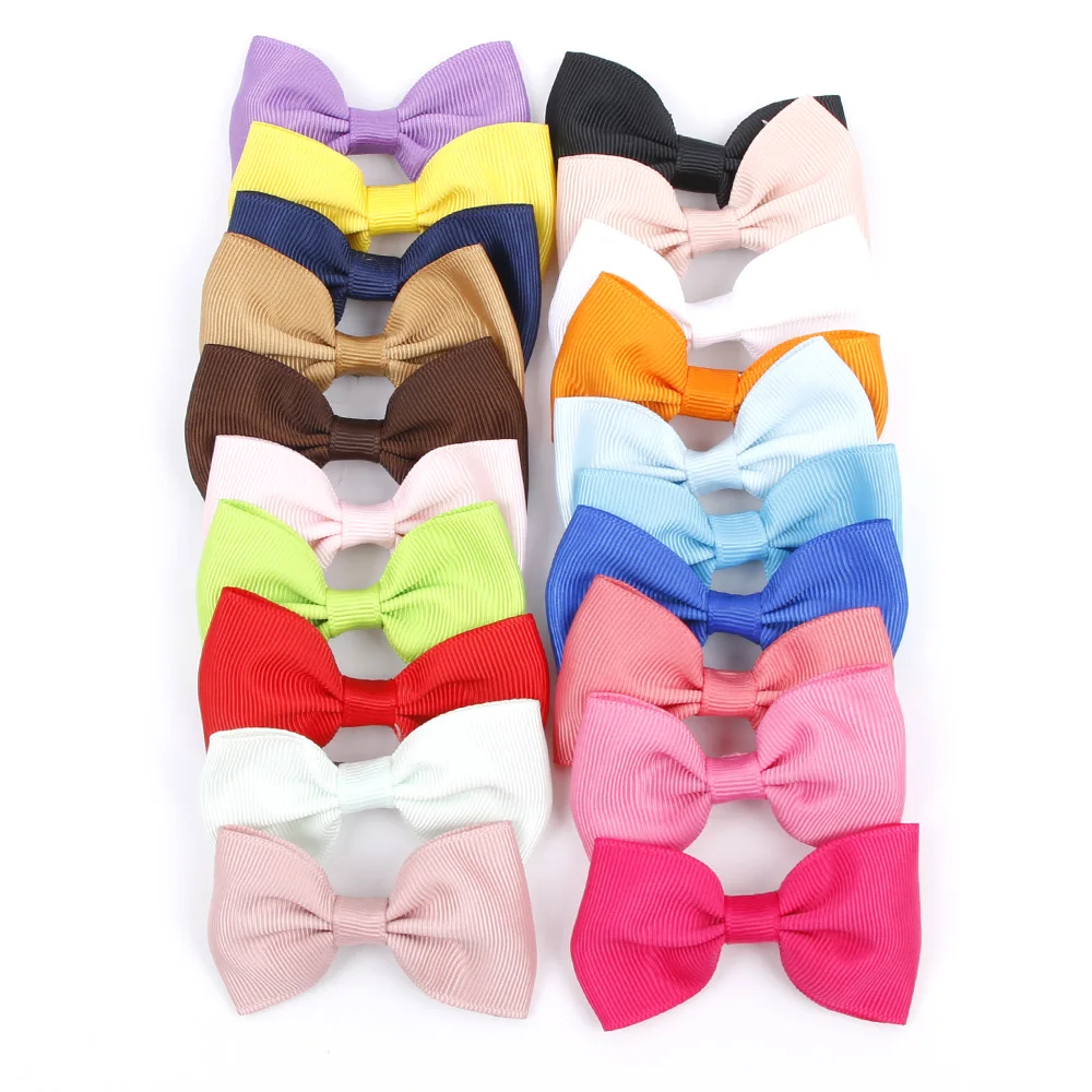 20pcs/lot Candy Colorful Barrettes for Children Girls Ribbon Hair Clip