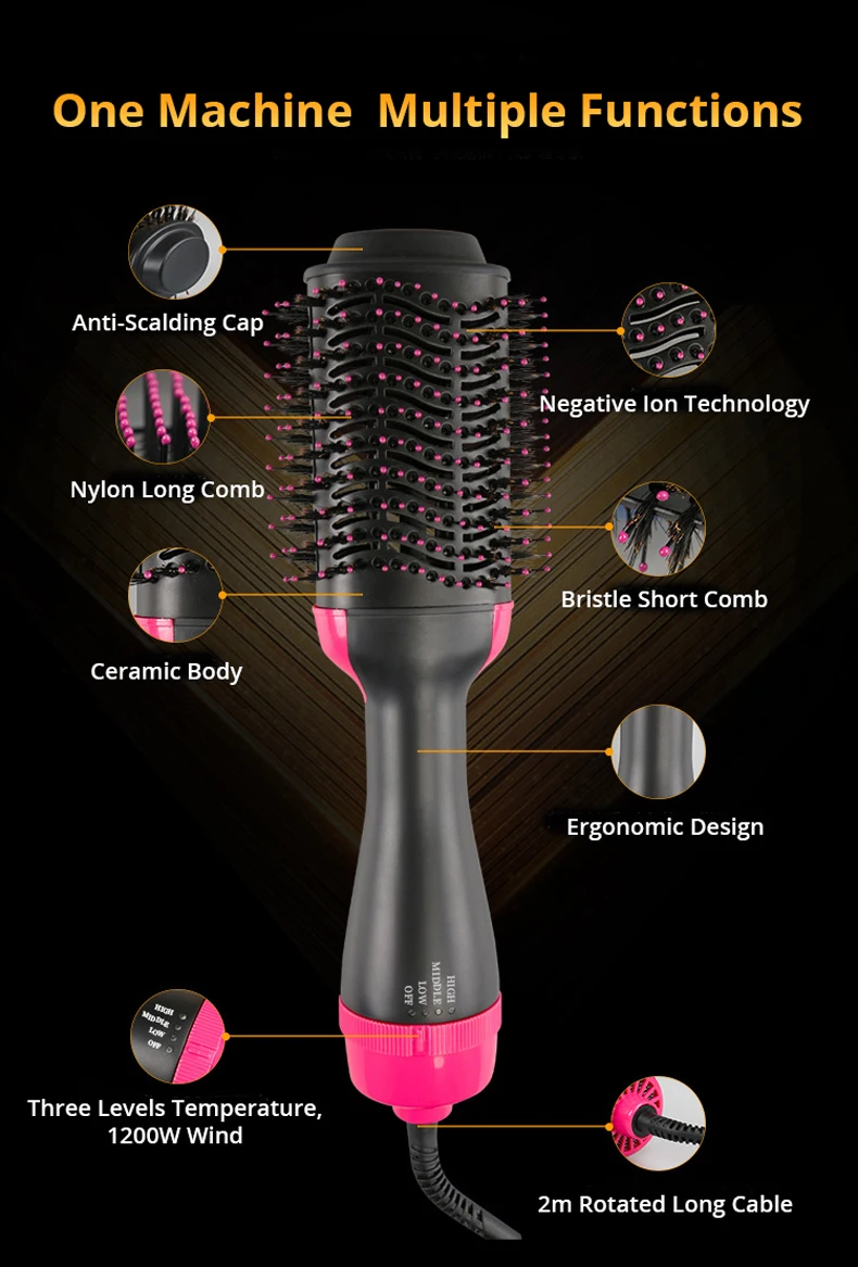 4 в 1 один шаг электрический фен для волос стайлер ионные бигуди Выпрямитель гребень сделать все стили волос отрицательные ионы питают гладкие волосы