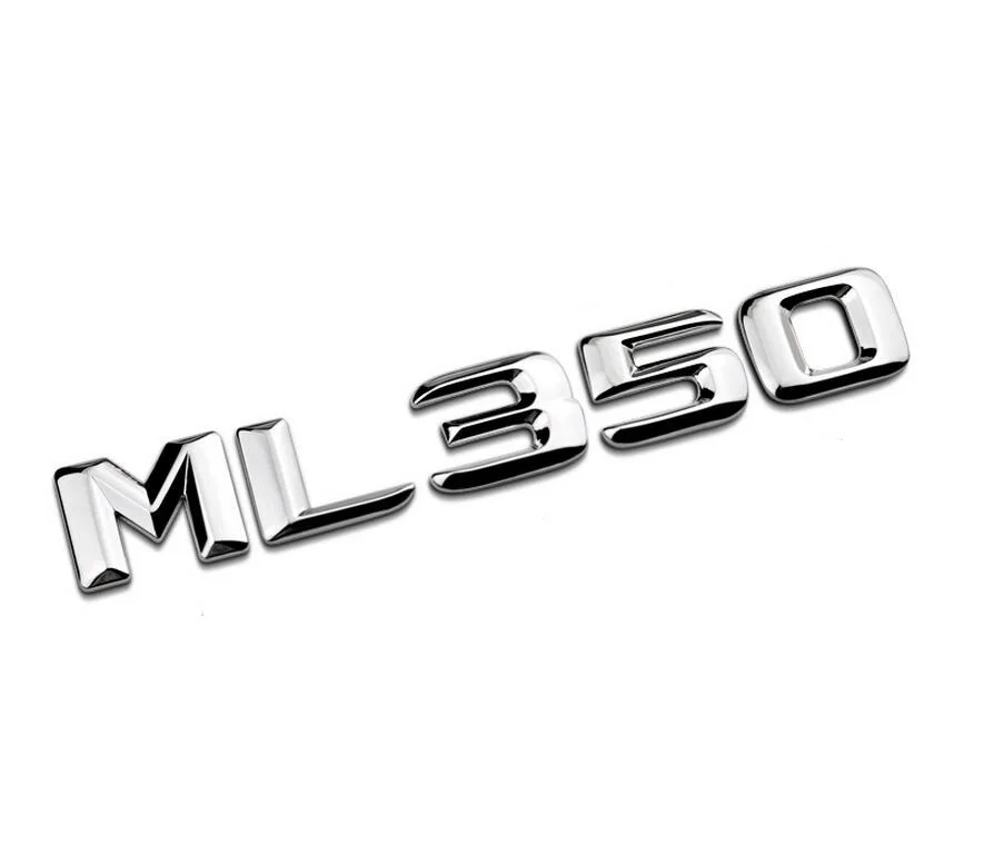 

Chrome Shiny Silver " ML 350 " Car Trunk Rear Letters Word Badge Emblem Letter Decal Sticker for Mercedes Benz ML Class ML350