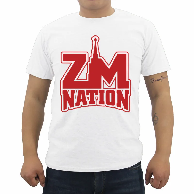 Новая футболка Zm Nation nation с забавным принтом Мужская хлопковая коротким рукавом и