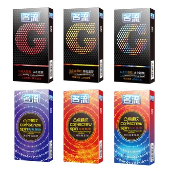 Mingliu-Condones para el punto G 10 unids/lote, retardante de la eyaculación, Condones, partícula grande, preservativo estriado pene de estimulación, manga, Juguetes sexuales para hombres