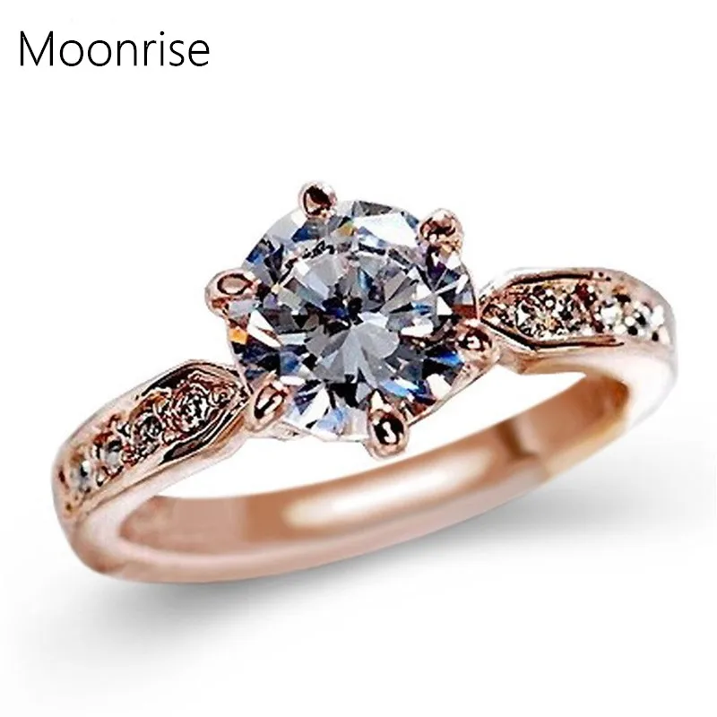 

1.75ct AAA Zircon Wedding Engagement Jewelry Rings For women Rose gold color female anel Austrian Crystals Jewelry HK061