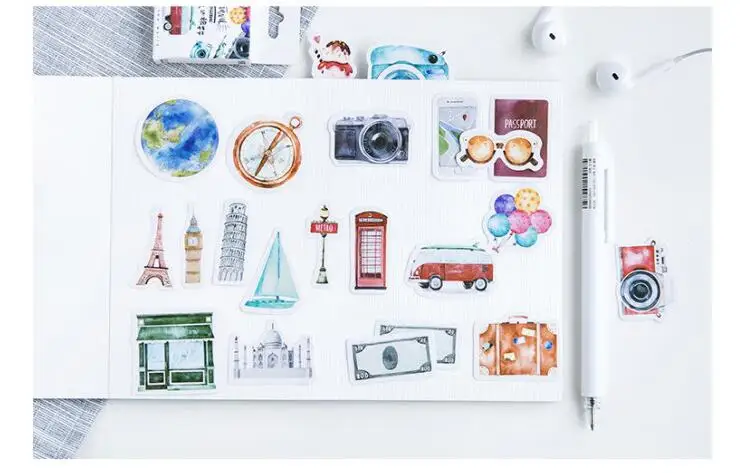 1 коробка наклейка «Путешествие» DIY винтажные классические туристические наклейки для украшения дневника клейкая наклейка канцелярские товары