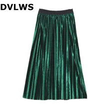 Модная весенняя Вельветовая с завышенной талией юбка для женщин