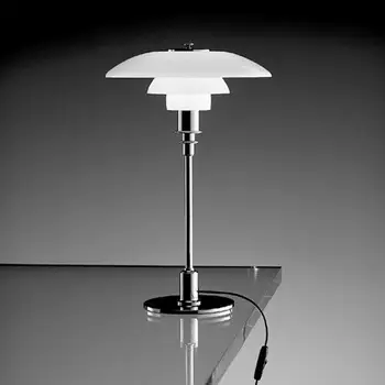 

Nordic white table lamp bedroom study bedside Table Lamps table table light simple creation three layer glass desk lamp LU71129