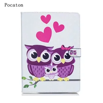

Pocaton Leather Case For iPad Pro 9.7 inch Owls Girl Flip Smart Cover Case For New iPad 9.7 2017 A1822 A1823 Coque