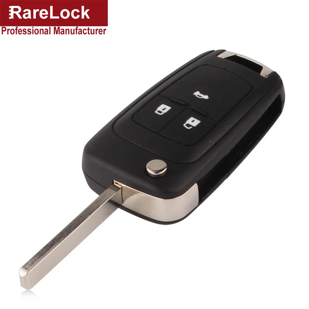 

Rarelock Flip Folding Key Shell for Chevrolet Cruze Remote Key Case Lock Fob 3 Button Uncut Blade for Chevrolet Pick