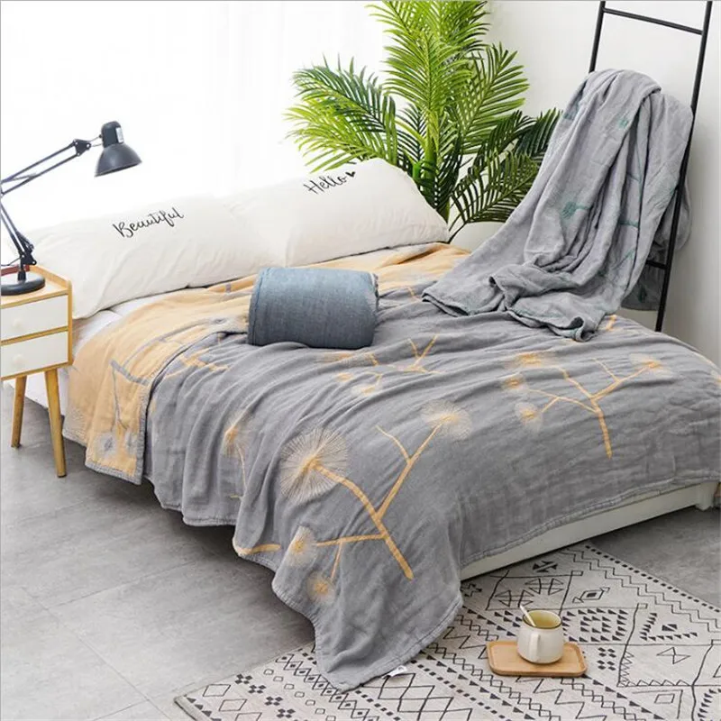 

Soft bamboo cotton Comforter Blanket for Summer Air-condition Blanket Throw Blankets for Car Sofa 4 layers 150*200cm 200*230cm
