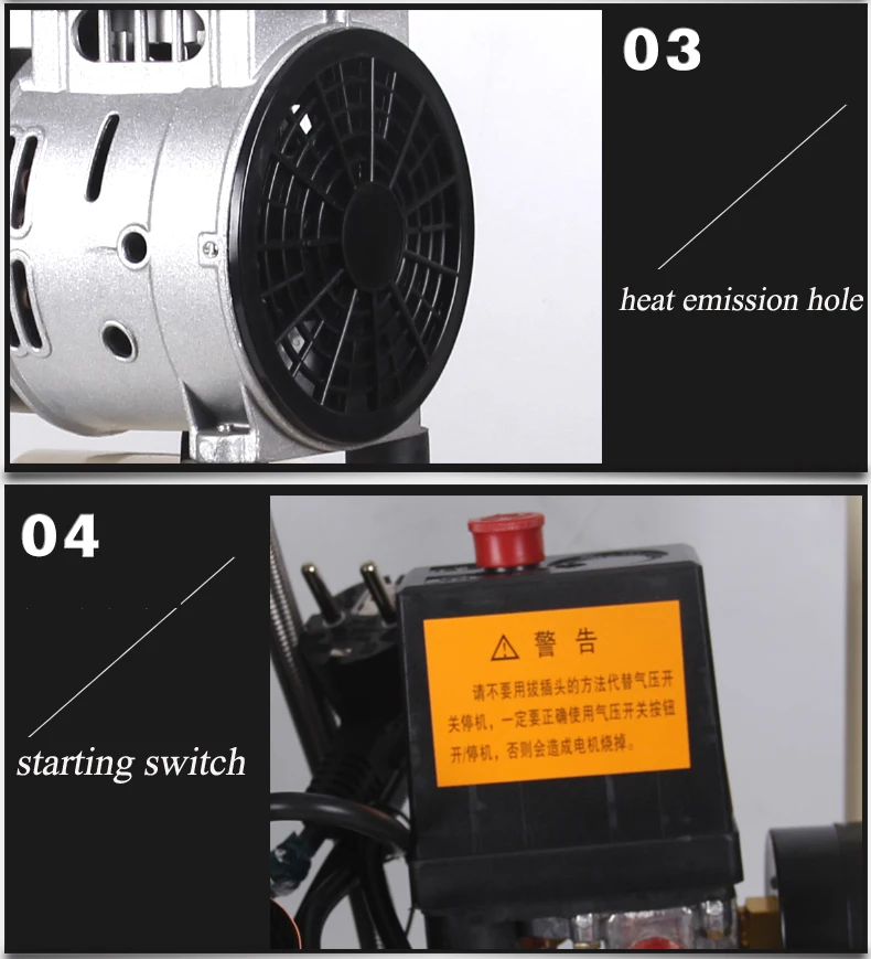 Безмасляный поршневой компрессор, насос Медный двигатель двойного действия Аэрограф компрессор живопись компрессор комплект безмасляный воздушный компрессор