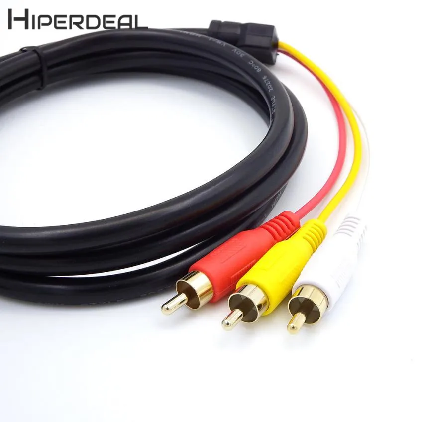 HIPERDEAL HDMI к RCA кабель папа 3RCA AV композитный Мужской M/M разъем адаптера передатчик