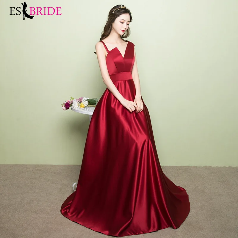 

Red Evening Dresses New Arrival Sleeveless Sexy Backless Formal Party Gowns for Women Elegant Vestido Longo Com Manga ES1368
