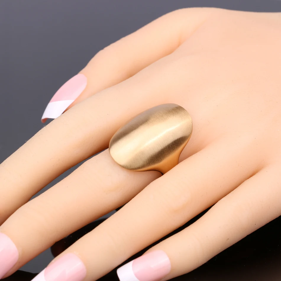 Kinel Горячее предложение модное Золотое кольцо панк Рок натуральный стиль большие овальные кольца для женщин Свадебные Винтажные Ювелирные Изделия