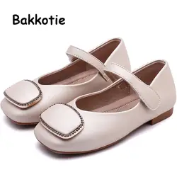 Bakkotie/2019 г. модельные детские туфли осенние модные розовые туфли мэри джейн на плоской подошве со стразами для маленьких девочек новые милые