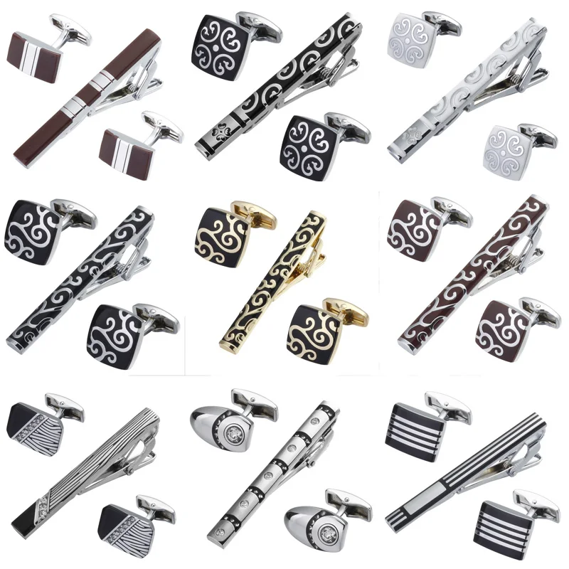 

2017 new Brand new French style shirt cuff Cufflinks high-quality 14 anchor Sax Enamel Cufflinks tie clip set free shipping
